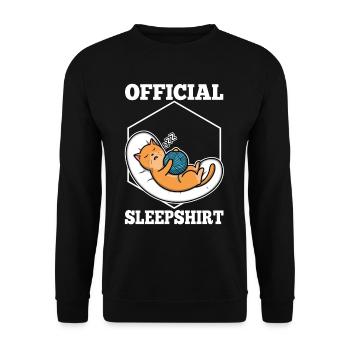 Chemise de sommeil officielle chat - Sweat-shirt Unisexe - noir - Devant - Alina (178cm) & Michal (187cm)