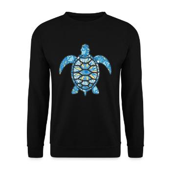 Mandala Turtle Geometry - Unisex Sweatshirt - black - Front - Alina (178cm) & Michal (187cm)