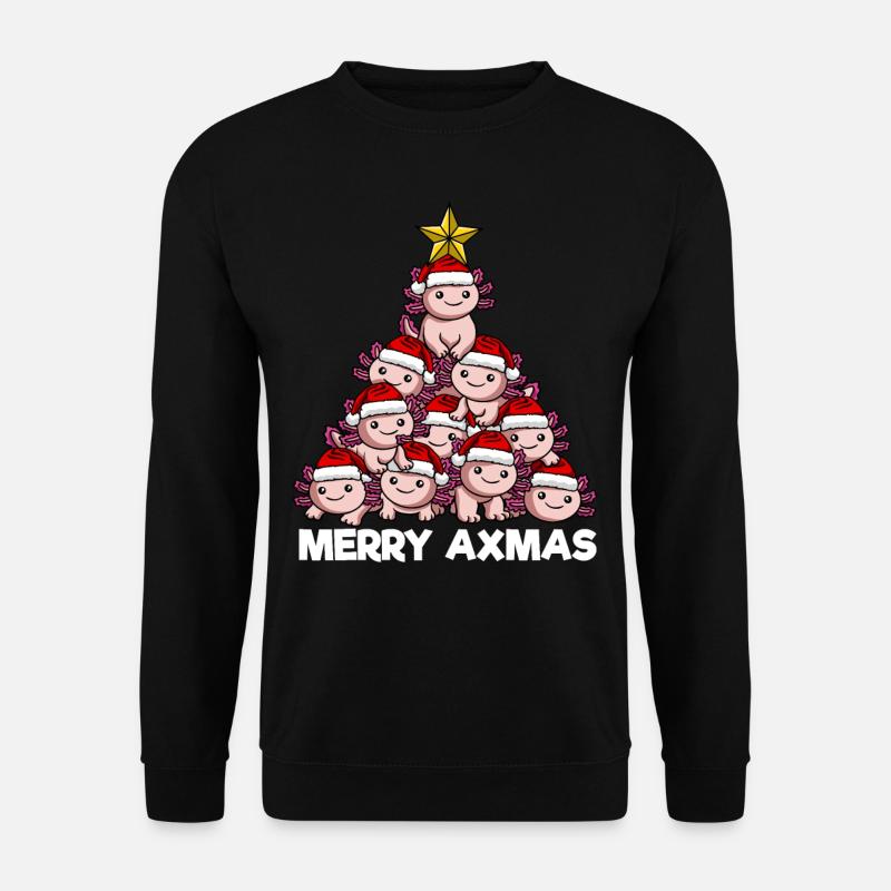 Axolotl Christmas Tree - Unisex Sweatshirt - black