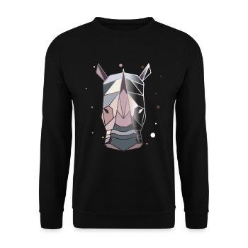 Rhino Polygon Art Animal Géométrie - Sweat-shirt Unisexe - noir - Devant - Alina (178cm) & Michal (187cm)