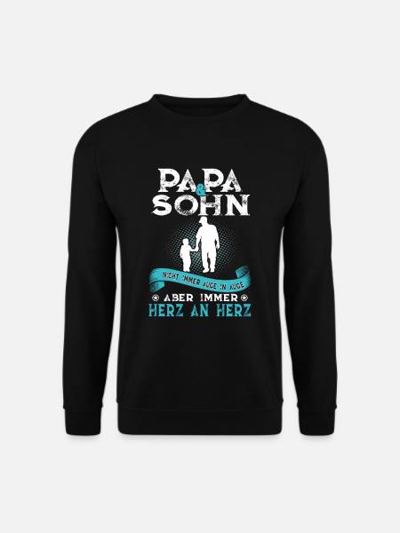 Papa Und Sohn Nicht Immer Auge In Auge Aber Immer - Unisex Pullover - Schwarz