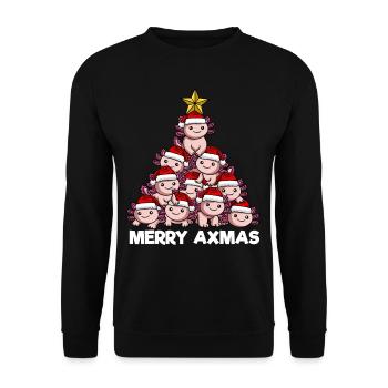 Arbre de Noël Axolotl - Sweat-shirt Unisexe - noir - Devant - Alina (178cm) & Michal (187cm)