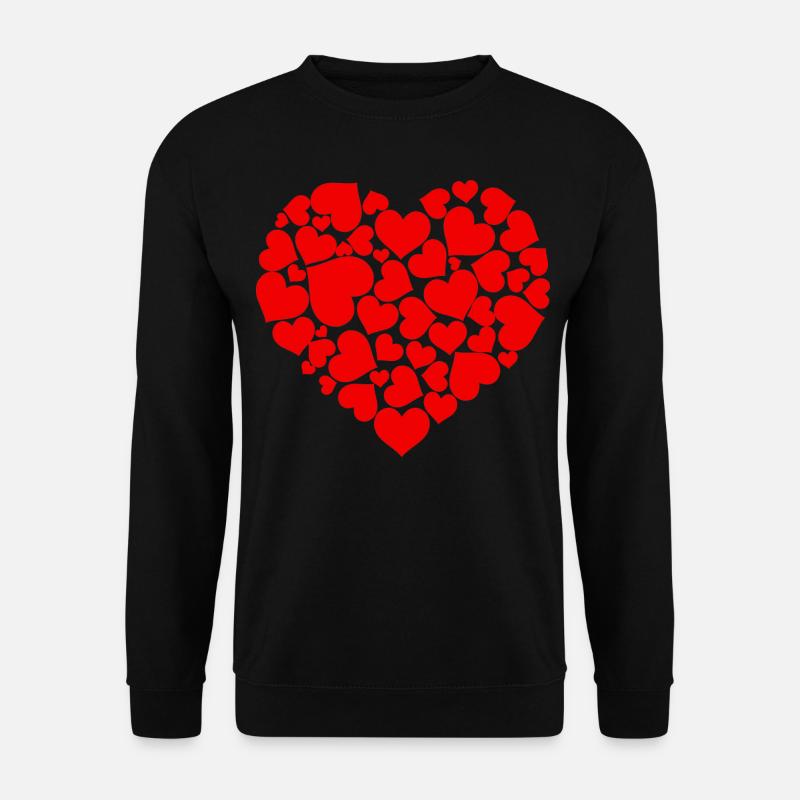 Hjerter Hjerte Hjerte Form - Unisex sweater - sort