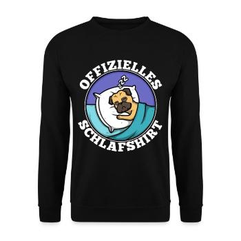 Offizielles schlafshirt Mops - Unisex Pullover - Schwarz - Vorne - Alina (178cm) & Michal (187cm)