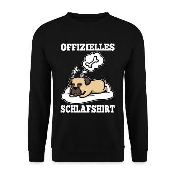 Offizielles schlafshirt Mops - Unisex Pullover - Schwarz - Vorne - Alina (178cm) & Michal (187cm)