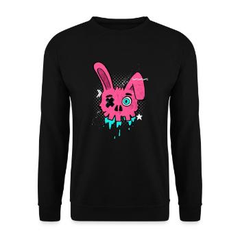 Street Style Rabbit Skull Pop Art Rabbit - Unisex Sweatshirt - black - Front - Alina (178cm) & Michal (187cm)