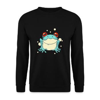 Trippy Frog Cottagecore Aesthetics Funny Amphibian - Unisex Sweatshirt - black - Front - Alina (178cm) & Michal (187cm)