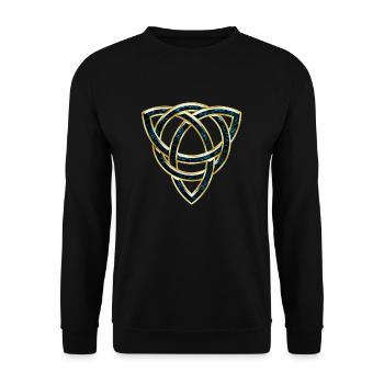 Keltischer Knoten Symbol Wicca Irisch Magie - Unisex Pullover - Schwarz - Vorne - Alina (178cm) & Michal (187cm)