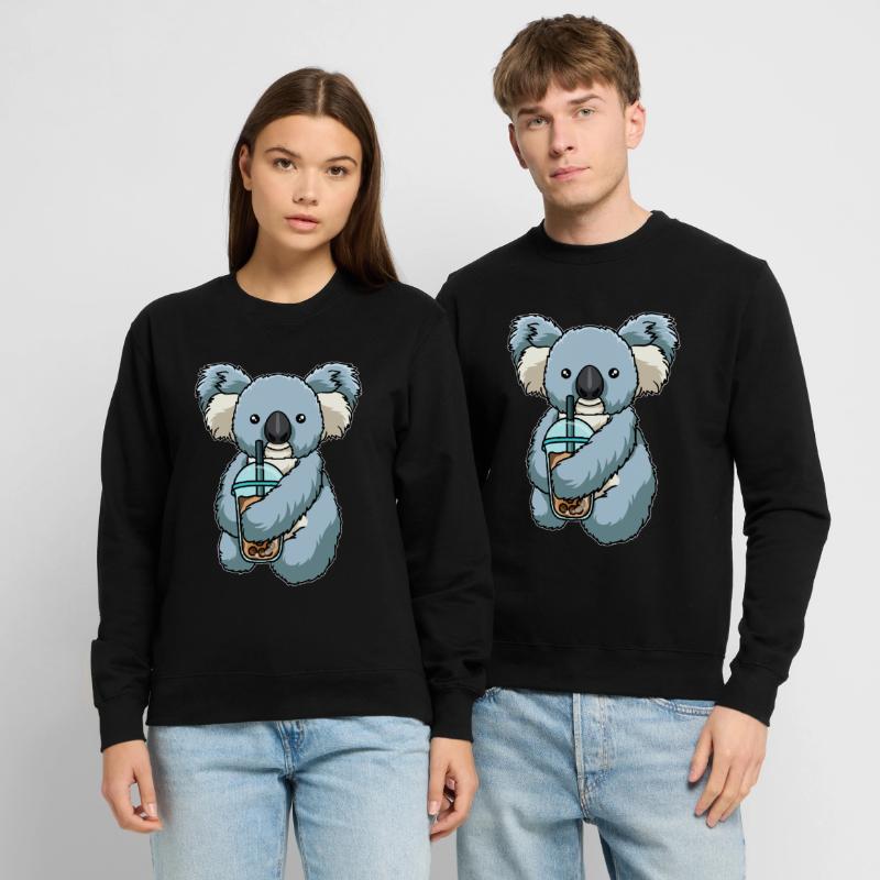 Koala drinks bubble tea Unisex Sweatshirt
