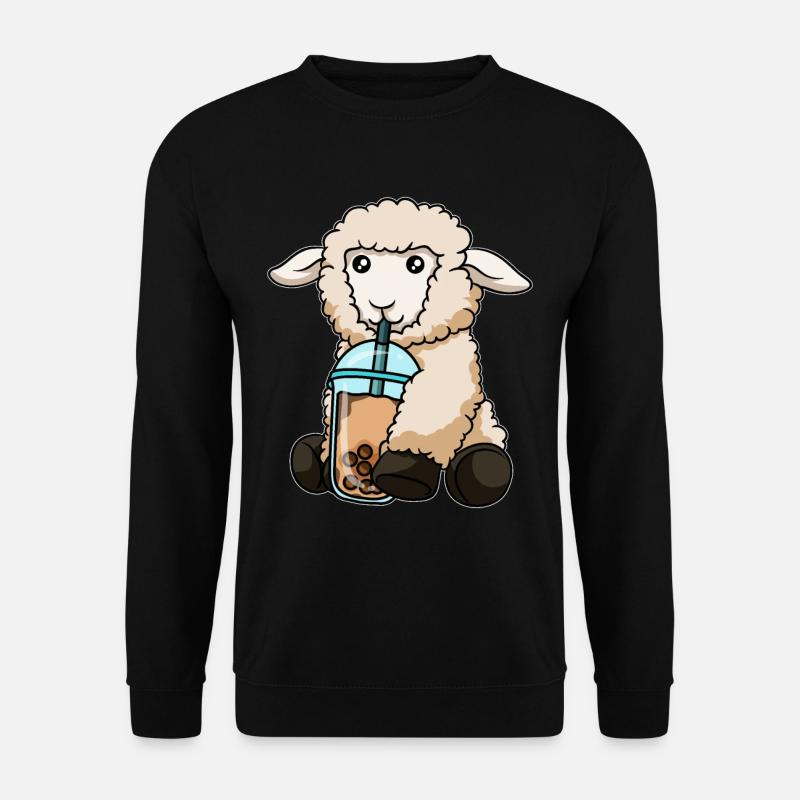 Kawaii Bubble Tea Schaf - Unisex Pullover - Schwarz
