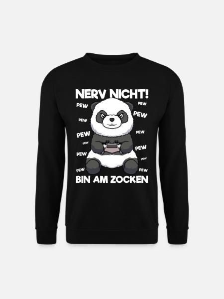 Nerv nicht bin am Zocken Gaming Panda - Unisex Pullover - Schwarz
