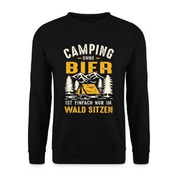 Camper sans bière, c’est juste s’asseoir dans la forêt - Sweat-shirt Unisexe - noir - Devant - Alina (178cm) & Michal (187cm)