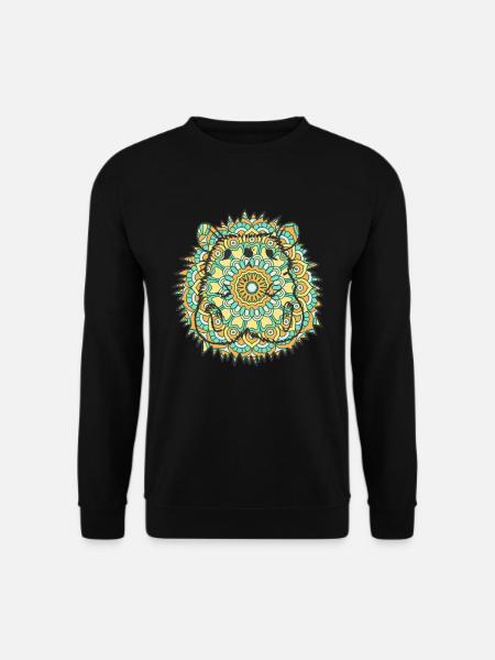 Mandala Hedgehog Geometry Pattern - Unisex Sweatshirt - black