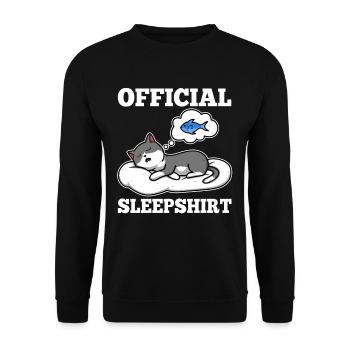 Chemise de sommeil officielle chat - Sweat-shirt Unisexe - noir - Devant - Alina (178cm) & Michal (187cm)
