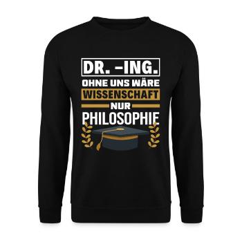 Doktortitel Ingenieur Geschenk - Unisex Pullover - Schwarz - Vorne - Alina (178cm) & Michal (187cm)