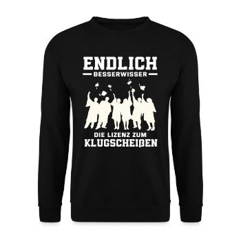 Doktortitel Bachelortitel Master Abschluss - Unisex Pullover - Schwarz - Vorne - Alina (178cm) & Michal (187cm)