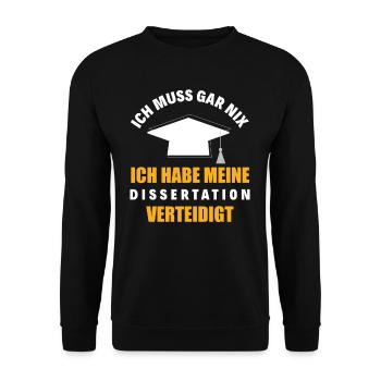 Doktortitel Dissertation Promotion Geschenk - Unisex Pullover - Schwarz - Vorne - Alina (178cm) & Michal (187cm)