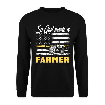 Amerikanische Flagge Landwirtwirtschaft Bauer - Unisex Pullover - Schwarz - Vorne - Alina (178cm) & Michal (187cm)
