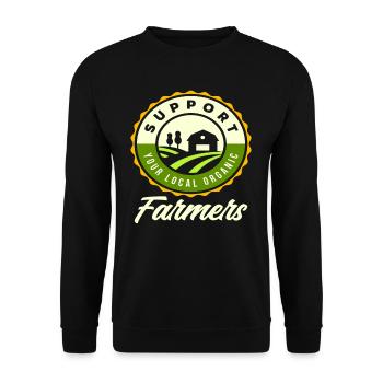 Farmer Local organic farmer - Unisex Sweatshirt - black - Front - Alina (178cm) & Michal (187cm)