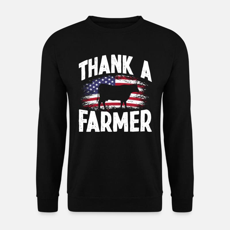 USA Flag Farmer Agriculture Gift - Unisex Sweatshirt - black
