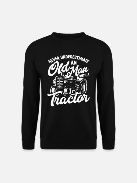 Farmer Old Man Tractor - Unisex Sweatshirt - black