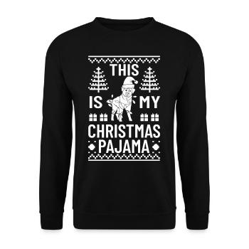 Australian Shepherd Weihnachten Hund Welpe - Unisex Pullover - Schwarz - Vorne - Alina (178cm) & Michal (187cm)