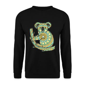 Mandala Koala Geometry Pattern - Unisex Sweatshirt - black - Front - Alina (178cm) & Michal (187cm)