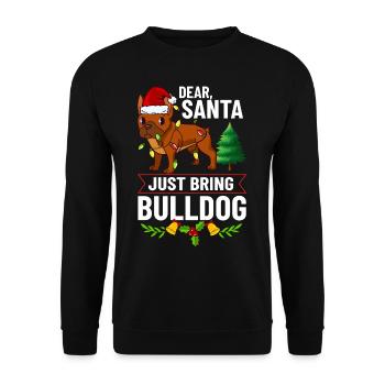 Chien Bulldog anglais Chiots Noël - Sweat-shirt Unisexe - noir - Devant - Alina (178cm) & Michal (187cm)