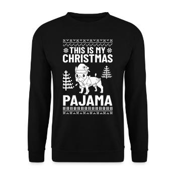 Chien Bulldog anglais Chiots Noël - Sweat-shirt Unisexe - noir - Devant - Alina (178cm) & Michal (187cm)