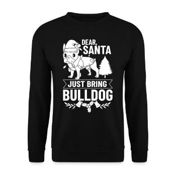 Chien Bulldog anglais Chiots Noël - Sweat-shirt Unisexe - noir - Devant - Alina (178cm) & Michal (187cm)