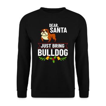 Chien Bulldog anglais Chiots Noël - Sweat-shirt Unisexe - noir - Devant - Alina (178cm) & Michal (187cm)
