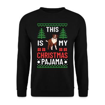 Australian Shepherd Weihnachten Hund Welpe - Unisex Pullover - Schwarz - Vorne - Alina (178cm) & Michal (187cm)