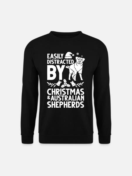 Australian Shepherd Christmas Dog Puppy - Unisex Sweatshirt - black