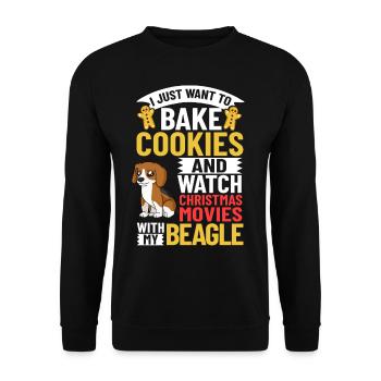 Beagle Dog Puppy Owner Lover Christmas - Unisex Sweatshirt - black - Front - Alina (178cm) & Michal (187cm)
