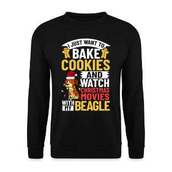 Beagle Dog Puppy Owner Lover Christmas - Unisex Sweatshirt - black - Front - Alina (178cm) & Michal (187cm)