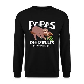 Papas Schlafshirt - Unisex Pullover - Schwarz - Vorne - Alina (178cm) & Michal (187cm)
