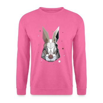 Kaninchen Polygon Kunst Tier Geometrie - Unisex Pullover - Pink - Vorne