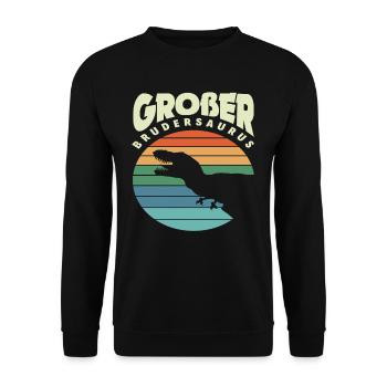 Dinosaurier Sohn Nachwuchs Bruder - Unisex Pullover - Schwarz - Vorne - Alina (178cm) & Michal (187cm)