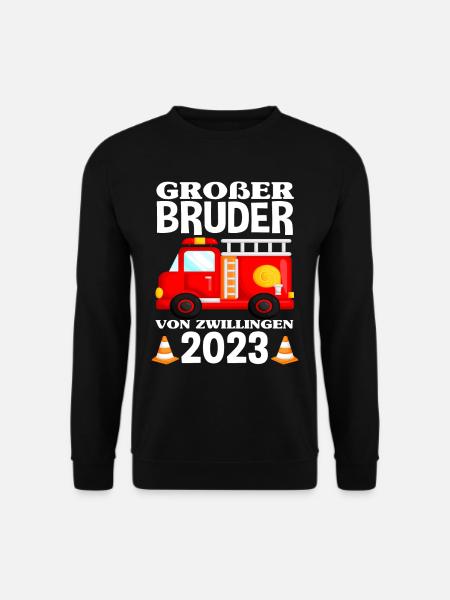 Großer Bruder Von Zwillingen 2023 Feuerwehr - Unisex Pullover - Schwarz