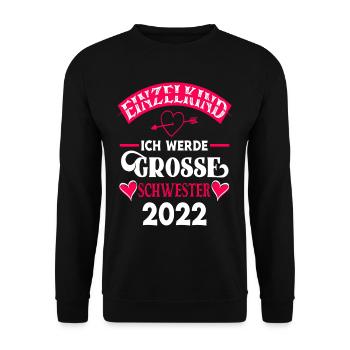 Ich Werde Große Schwester 2022 - Unisex Pullover - Schwarz - Vorne - Alina (178cm) & Michal (187cm)