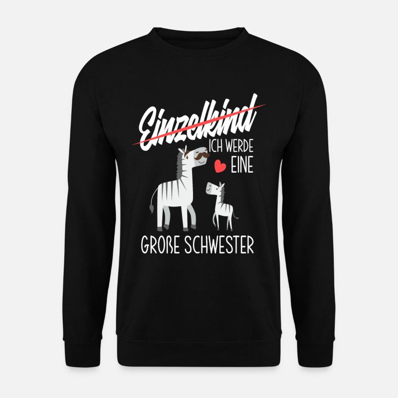 Zebras Ich Werde Große Schwester - Unisex Pullover - Schwarz