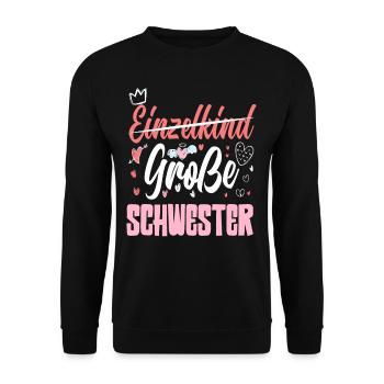 Süßes Ich Werde Große Schwester Schwangerschaft - Unisex Pullover - Schwarz - Vorne - Alina (178cm) & Michal (187cm)