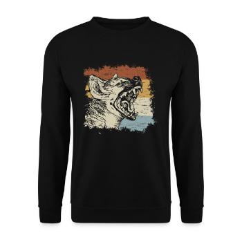 Retro Hyena - Unisex Sweatshirt - black - Front - Alina (178cm) & Michal (187cm)