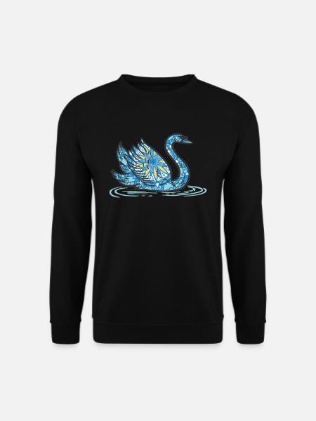 Mandala Swan Geometry Pattern - Unisex Sweatshirt - black