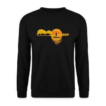 Mond Gitarre See Schatten SUP Stand Up Paddle - Unisex Pullover - Schwarz - Vorne - Alina (178cm) & Michal (187cm)