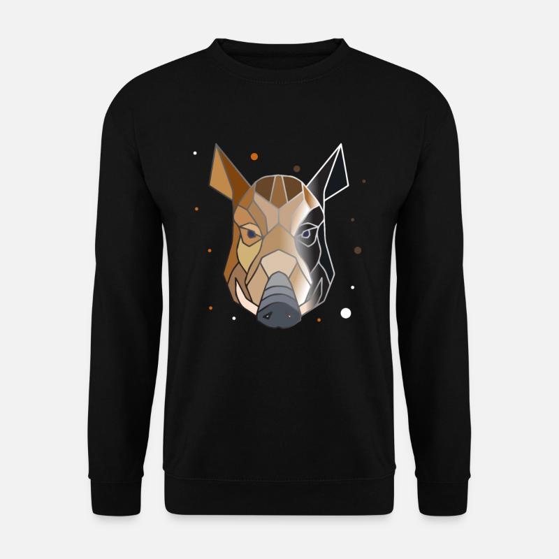 Wildschwein Polygon - Unisex Pullover - Schwarz