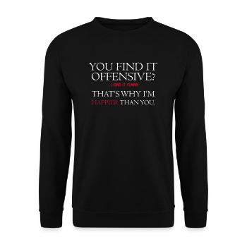 Offensiv-lustiges Zitat - Unisex Pullover - Schwarz - Vorne - Alina (178cm) & Michal (187cm)