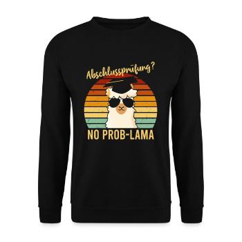 Abschlussprüfung No Problama Schulabschluss - Unisex Pullover - Schwarz - Vorne - Alina (178cm) & Michal (187cm)