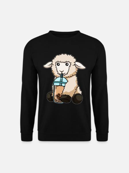 Sheep drinks bubble tea - Unisex Sweatshirt - black