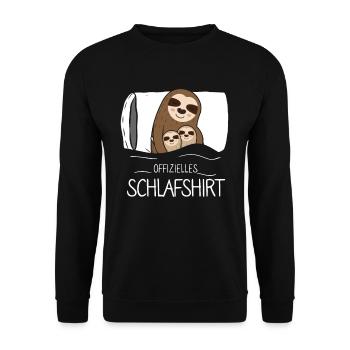 Offizielles Schlafshirt Faultier - Unisex Pullover - Schwarz - Vorne - Alina (178cm) & Michal (187cm)